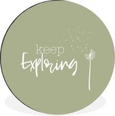 WallCircle - Wandcirkel - Muurcirkel - Spreuken - Quotes - Keep exploring - Reizen - Aluminium - Dibond - ⌀ 30 cm - Binnen en Buiten