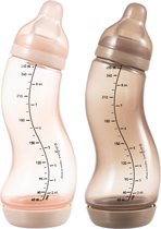 Bol.com Difrax Baby fles 250 ml Natural - S-Fles - Anti-Colic - Lichtroze/Lichtbruin - Duopack aanbieding
