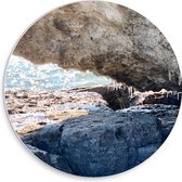 WallClassics - PVC Schuimplaat Muurcirkel - IJspegels aan Rots - 30x30 cm Foto op Muurcirkel (met ophangsysteem)