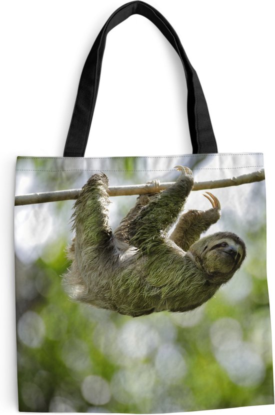 Sac bandoulière - Sac de plage - Shopper Un paresseux pend dans les arbres - 45x45 cm - Sac en coton
