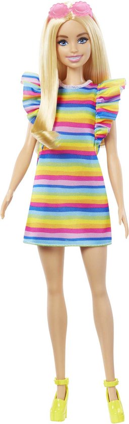 Barbie Fashionistas - Modepop Barbiepop - Regenboog jurk