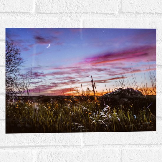 WallClassics - Muursticker - Roze Wolken in de Lucht - 40x30 cm Foto op Muursticker