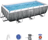 Buisvormig bovengronds zwembad - BESTWAY Power Steel Ratán - 404x201x100 cm - Cartridge Purifier 2006 L/H Scale