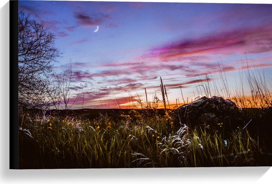 WallClassics - Canvas  - Roze Wolken in de Lucht - 60x40 cm Foto op Canvas Schilderij (Wanddecoratie op Canvas)