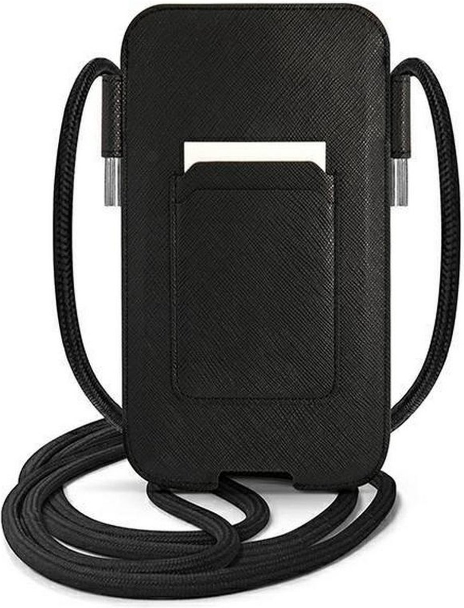 Guess Pouch Saffiano - Geschikt voor Apple iPhone 12 Pro Max (max 6.7 Inch) - Zwart