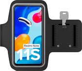 Arara Armband Geschikt voor Xiaomi Redmi Note 10S sportarmband - hardloopband - Sportband hoesje - zwart