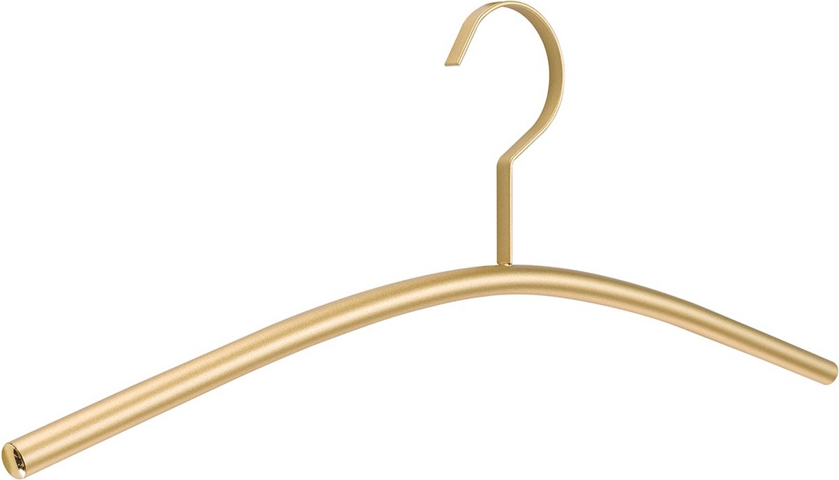 [Set van 5] Luxe metalen jashangers / garderobehangers 45cm breed in een supermooie gouden finish en voorzien van een platte designhaak