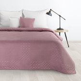 Oneiro’s luxe BONI Type 5 Beddensprei Oud roze - 220x240 cm – bedsprei 2 persoons - beige – beddengoed – slaapkamer – spreien – dekens – wonen – slapen