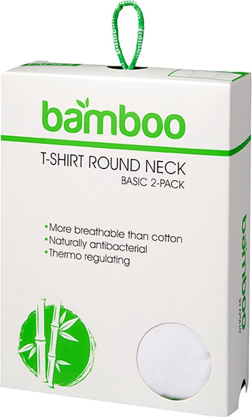 T-shirt femme en Bamboe - Wit - Lot de 2 - Taille S - Apollo - T-shirt femme
