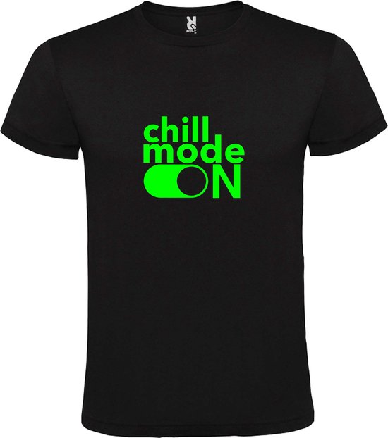 Zwart T-Shirt met “ Chill Mode On “ afbeelding