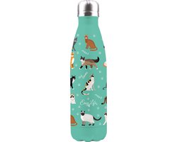 EasyLife Thermosfles Roestvrij Staal Drinkfles 500ML Katjes/poesjes