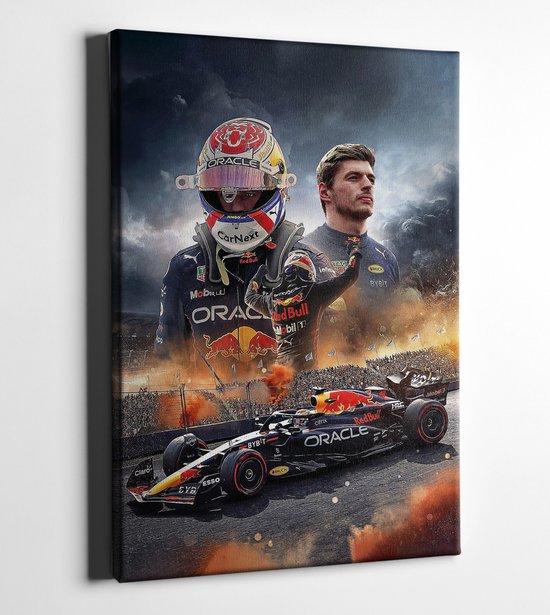 Luxe Max Verstappen Kampioen Zandvoort Dutch GP Canvas Schilderij - Inclusief Ophangsysteem - Formaat 70x50