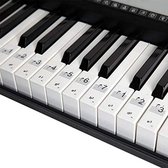 ***Piano/Keyboard Stickers - Piano Bladmuziek Leren - Makkelijk Muzieknoten Leren - Voor 37, 49, 54, 61 en 88 toetsen - Transparant - van Heble® ***