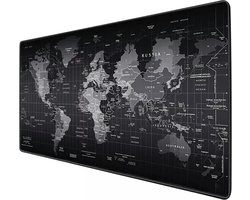 2-in-1 Bureau Onderlegger Toetsenbord Mat Muismat - Antislip Ergonomische Computer Keyboard Gel Buro Placemat - Bureau Accessoires - Voor Laptop/Muis/Toetsenbord - Gaming Mat Bureaulegger - Wereldkaart Design - Slijtvast & Oprolbaar - 80x30 CM