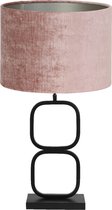 Light & Living Tafellamp Lutika/Gemstone - Zwart/Oud roze - Ø30x67cm -