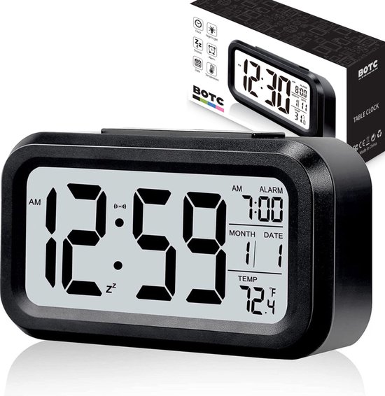 Réveil numérique BOTC - Wekker - Avec indicateur de température - Avec  fonction snooze... | bol.com