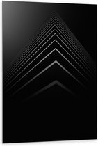 WallClassics - Dibond - Stapel Zwarte Abstracte Platen - 80x120 cm Foto op Aluminium (Wanddecoratie van metaal)