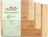 Bella Cucina Premium snijplankenset | bamboehout keukenplank | snijbestendig