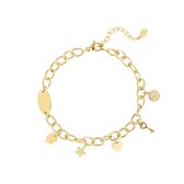 Yehwang - bedel armband - hartje - sterretje - goud - roestvrijstaal