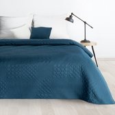 Oneiro’s luxe BONI Type 5 Beddensprei Blauw - 200x220 cm – bedsprei 2 persoons - beige – beddengoed – slaapkamer – spreien – dekens – wonen – slapen