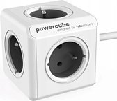 Prise PowerCube Extended - Câble de 1,5 mètre - Blanc / Gris - 4 prises - Type E avec broche de terre (Belgique \ / France)