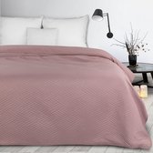 Oneiro’s luxe BONI Type 4 Beddensprei Oud roze - 170x210 cm – bedsprei 2 persoons - beige – beddengoed – slaapkamer – spreien – dekens – wonen – slapen