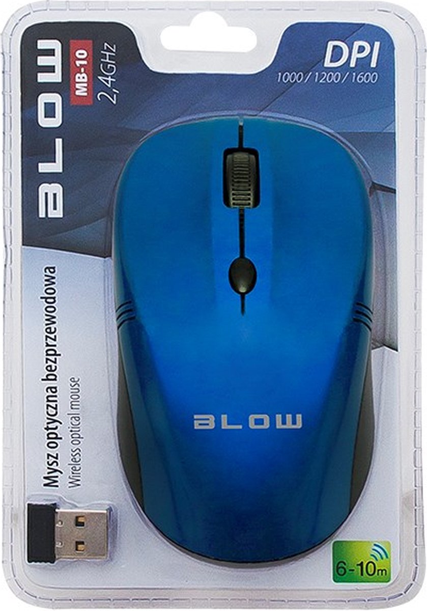 Draadloze optische muis BLOW MB-10 Blauw