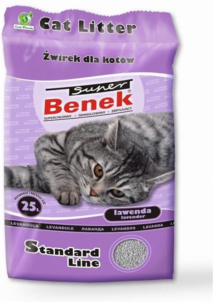 Certech Super Benek Standard Lavendel - Klonterende kattenbakvulling 25 l (20 kg)