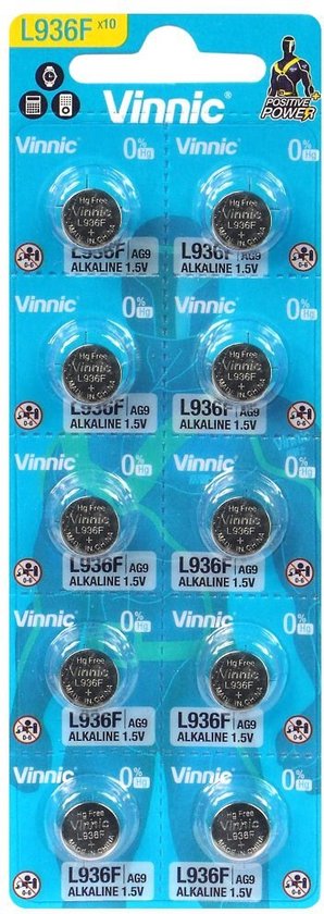 Vinnic alkaline speciaalbatterij G9 / LR936 / AG9 blister van 10 stuks ...