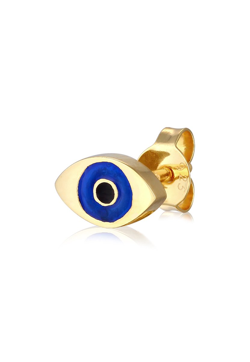 Elli - Oorbellen - Dames Oorsteker Boze Oog enkel stuk met email in 925 Sterling Zilver - Dames