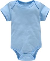 baby jumpsuit korte mouw tas scheet jurkje lichtblauw(3M）