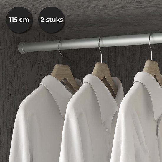 Home Discount Tringle à Vêtements Réglable Sur Roulettes – Argent – De 90 à 160 Cm – Rangement Pratique & Mobile
