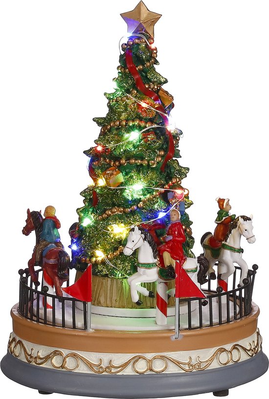 Luville - Carrousel battery operated - h26xd18,5cm - Kersthuisjes & Kerstdorpen