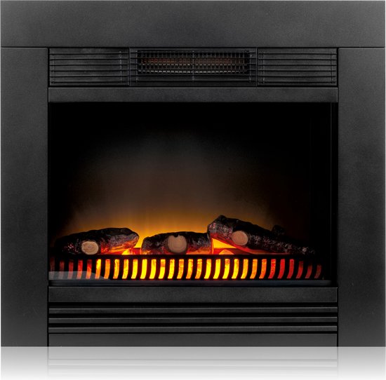 Classic Fire Elektrische Sfeerhaard Chicago - Inbouw Openhaard - 1800W - Realistisch Vlammen Effect - Verwarmd tot 50 Graden Celsius - Zwart