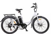 Bol.com Myatu e-bike 26 inch city pedelec voor dames en heren elektrische fiets met 125Ah accu 6 versnellingen Shimano derailleu... aanbieding
