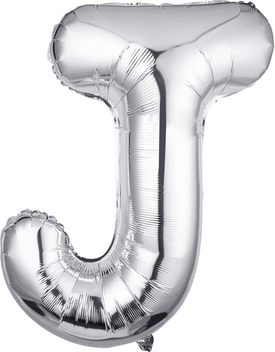 Ballonnen - Zilver - Letter J - 40cm