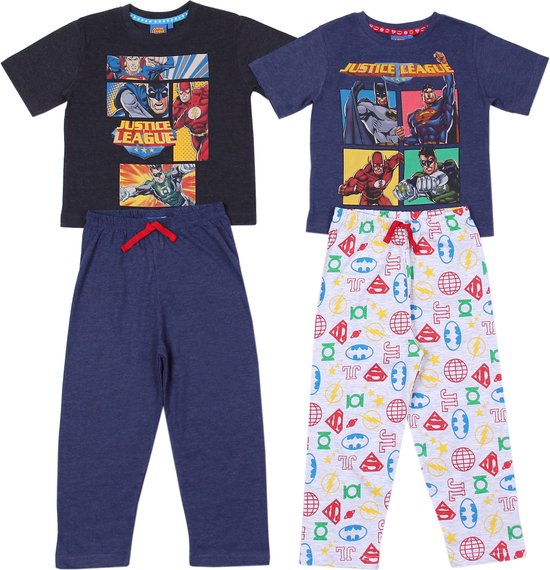 2x Grijs-marineblauwe MARVEL Superheroes pyjama voor jongens / 110