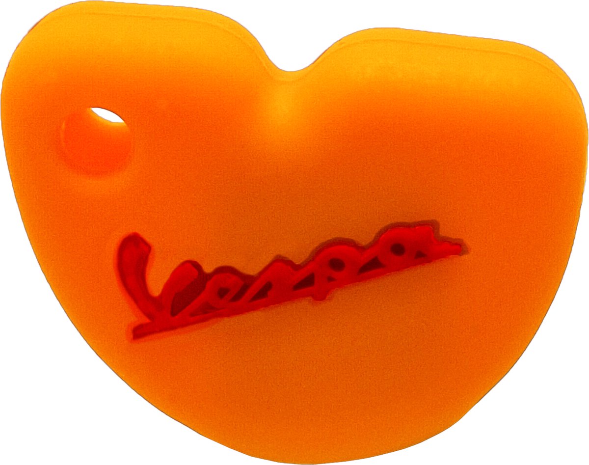 Vespa Siliconen Sleutelhoesje - Oranje met Rode letters - Oranje met Rood