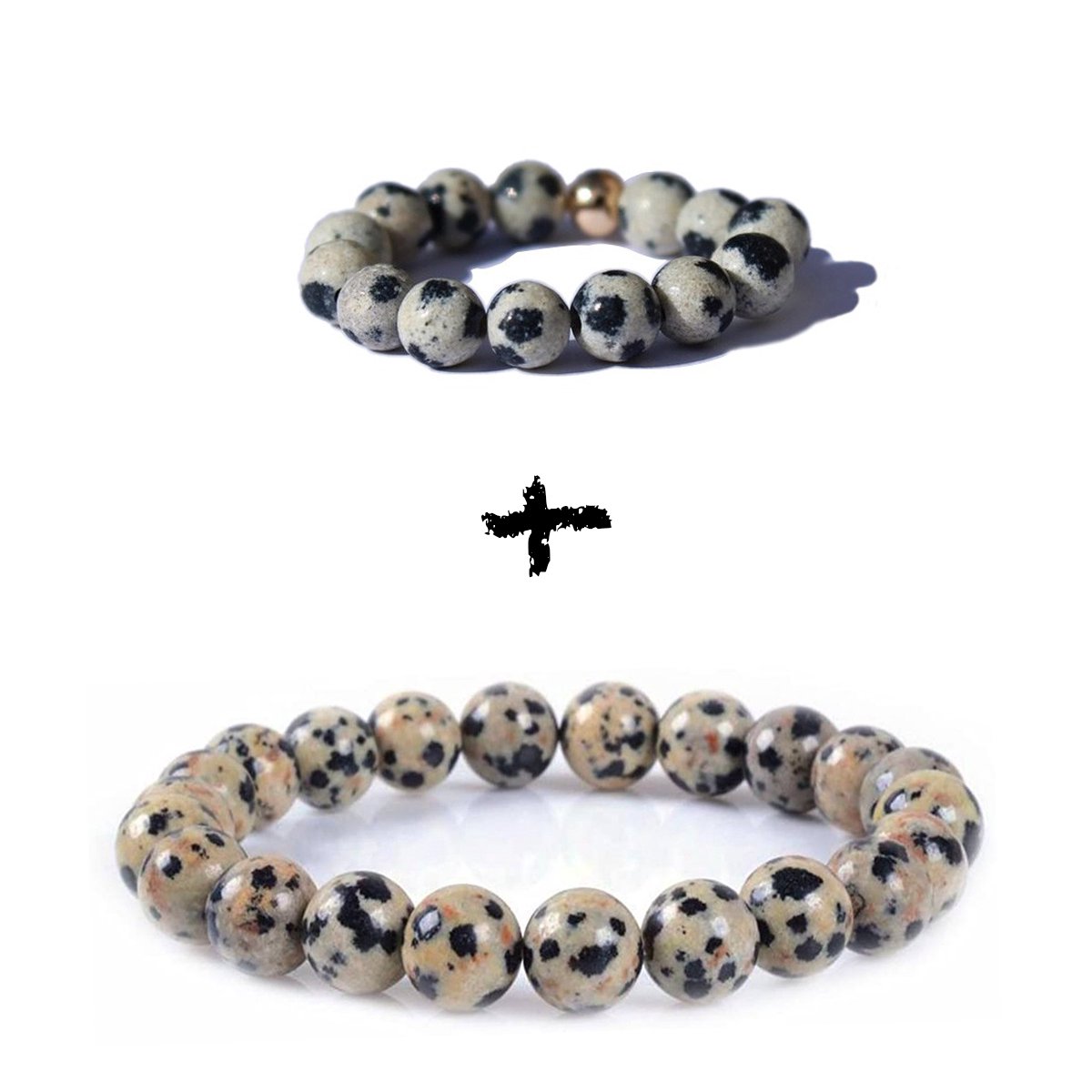 Bixorp Gems Edelstenen Sieraden Set Dalmatiër Jaspis - Armband + Ring