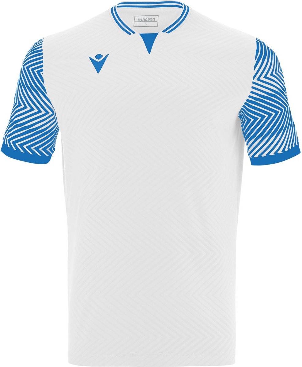 Macron Tureis Shirt Korte Mouw Heren - Wit / Royal | Maat: M