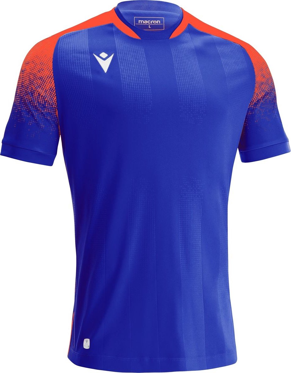 Macron Alioth Shirt Korte Mouw Heren - Electric Blue / Oranje | Maat: XL