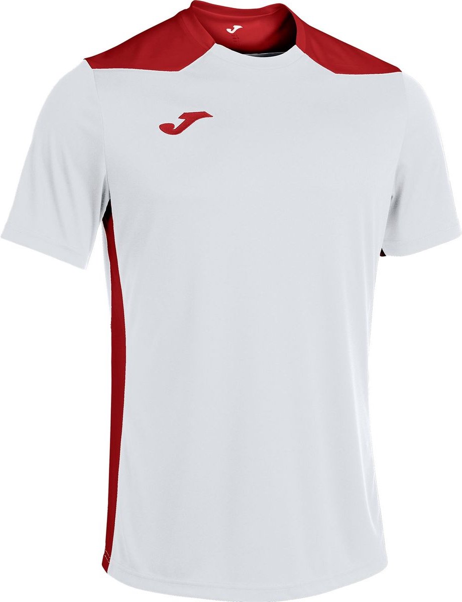 Joma Championship VI Shirt Korte Mouw Dames - Wit / Rood | Maat: L