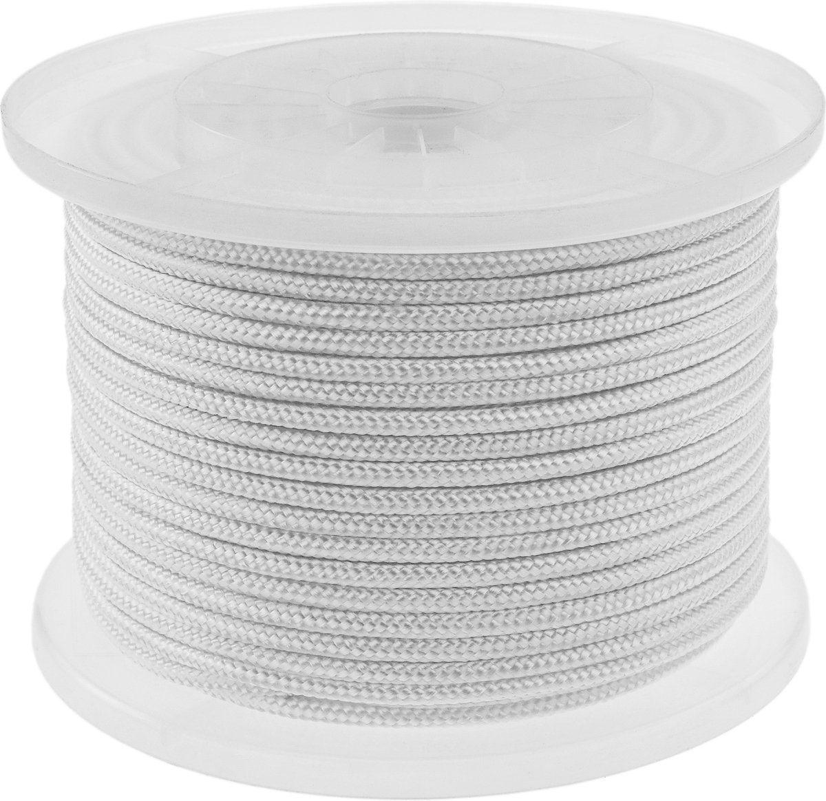 PrimeMatik - Gevlochten polyester touw 100 m x 6 mm wit