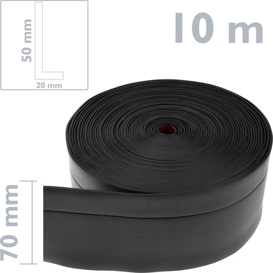 Plinthe flexible autocollante 70 x 20 mm. Longueur 20 m gris