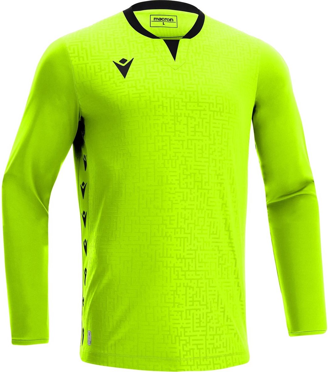 Macron Cygnus Keepershirt Lange Mouw Heren - Fluogeel / Zwart | Maat: XL