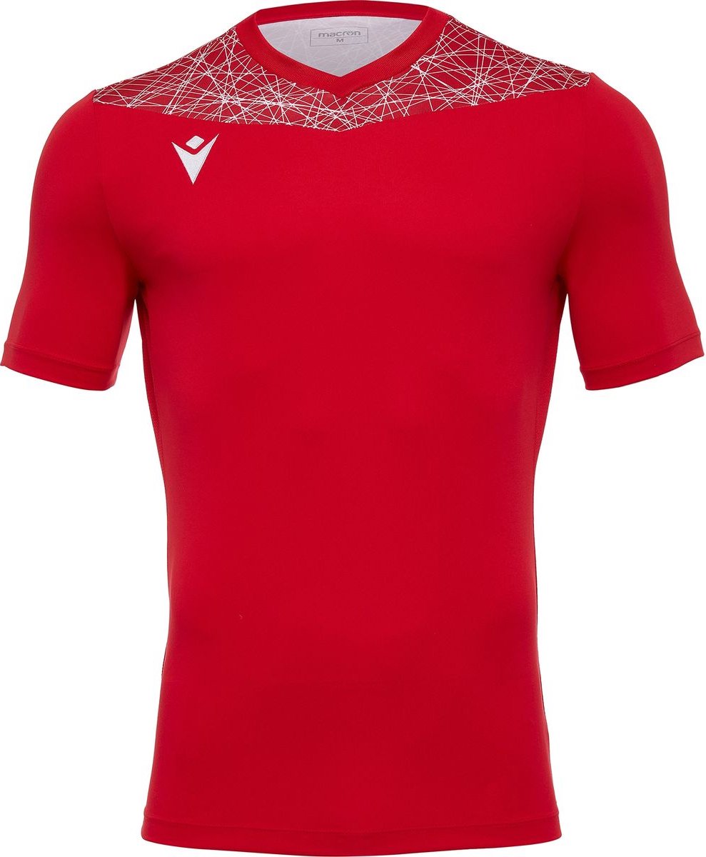 Macron Nash Shirt Korte Mouw Heren - Rood / Wit | Maat: M