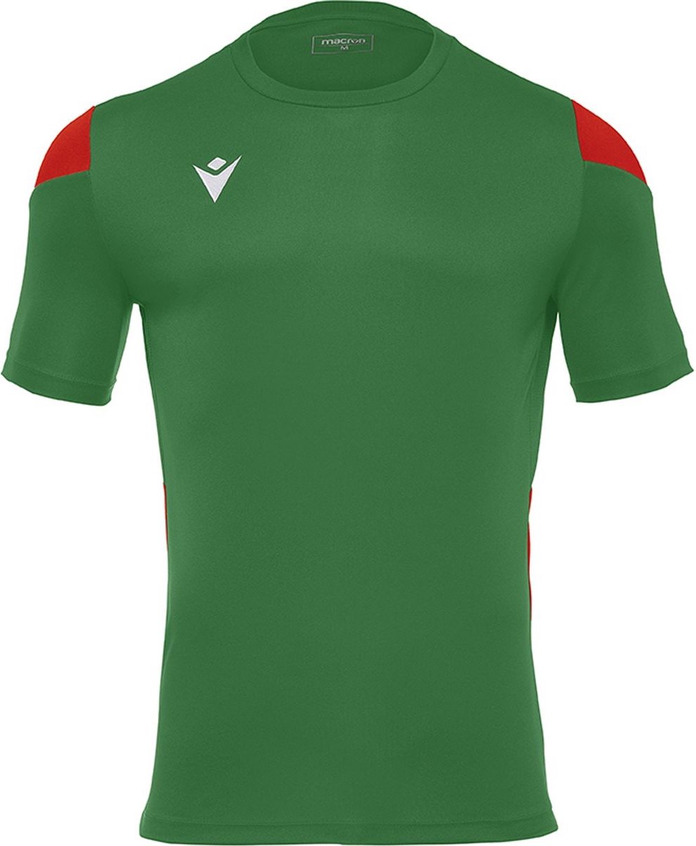 Macron Polis Shirt Korte Mouw Heren - Groen / Rood | Maat: 4XL