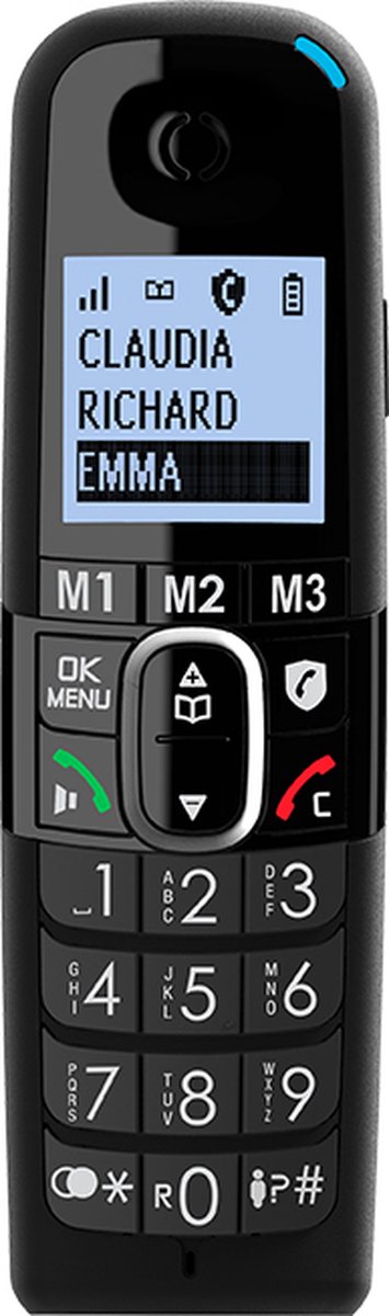 Amplicomms BigTel 1583 Trio, téléphone DECT sans Fil à Grosses Touches, répondeur, Trois