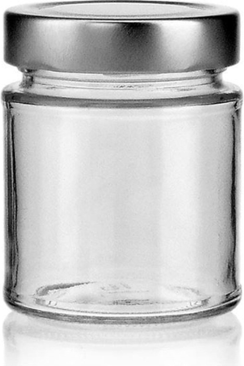 Ornina - Luxe 212ml ronde potje van glas - voorraadpotjes