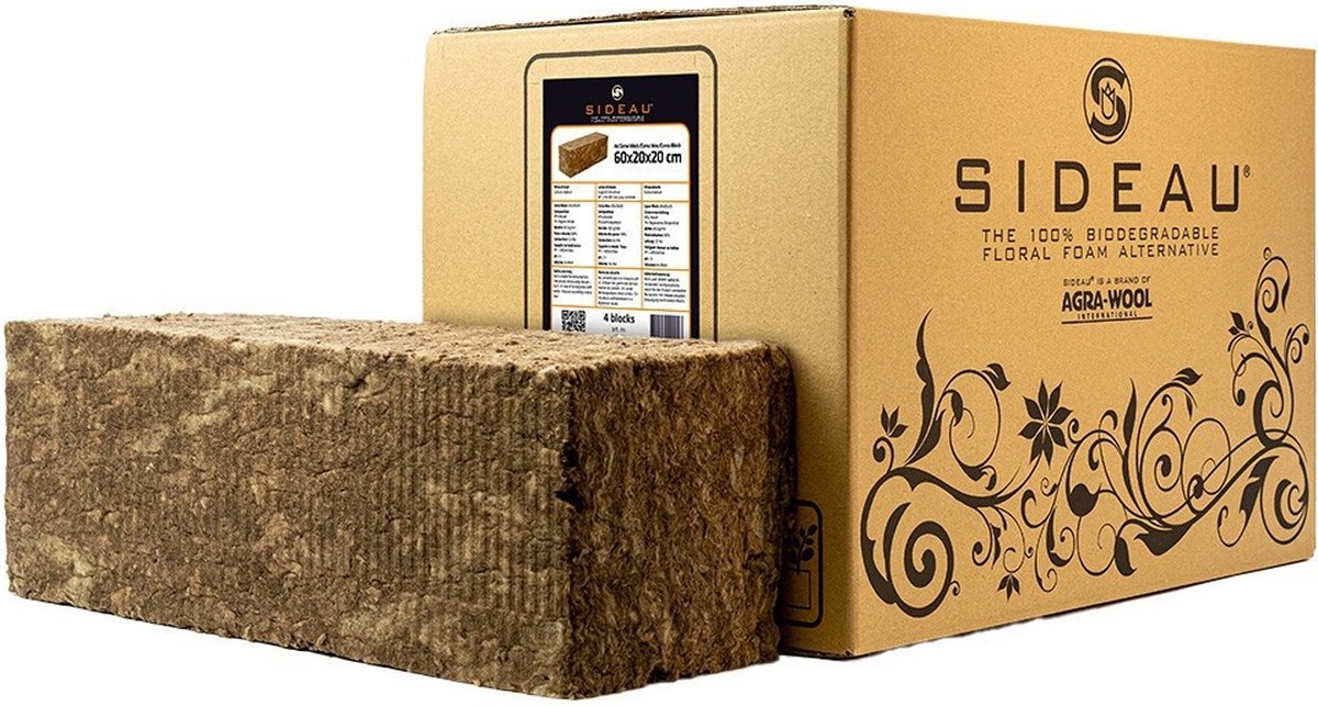 SIDEAU 100% NATURAL FLORAL FOAM STEEKBLOK 3 STUKS 23X10X7,5CM